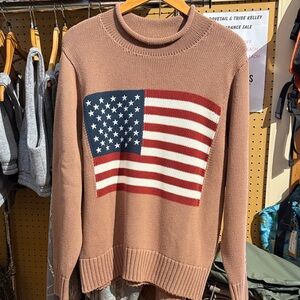 Tribe Kelley American Flag Crew Neck Sweater